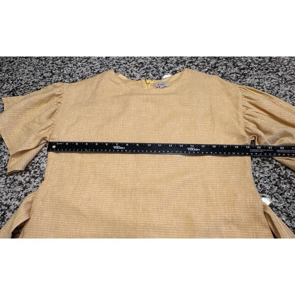 Cremieux Womens Yellow Gold Linen Blend Short Sleeve Summer Dress Size 2 - Picture 11 of 13